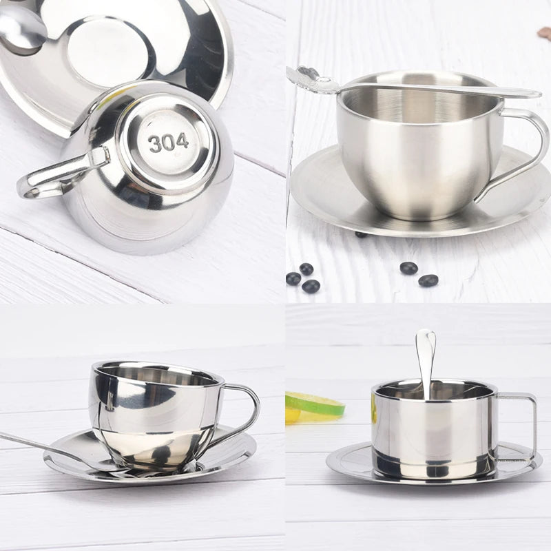 Stainless Steel Coffee Cups Set