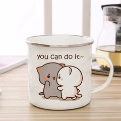 Cute Cat Enamel Coffee Mug