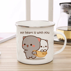 Cute Cat Enamel Coffee Mug
