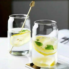 Glass Cola Drink Cup with Bamboo Lid