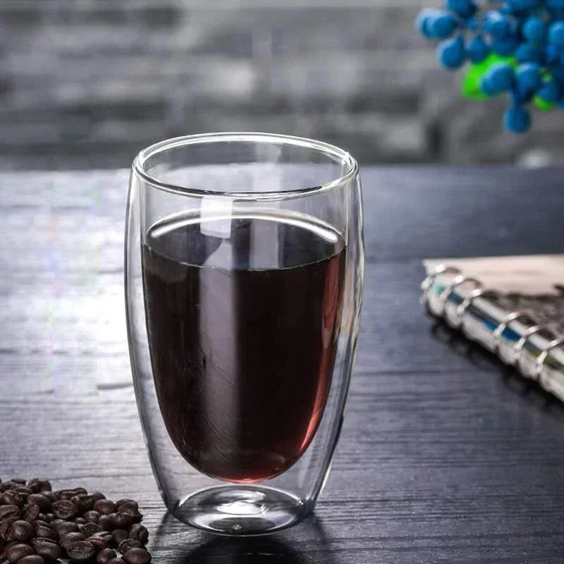 Double Bottom Glass Coffee Cup Set