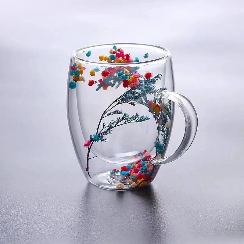 Double Wall Glass Cup with Handle