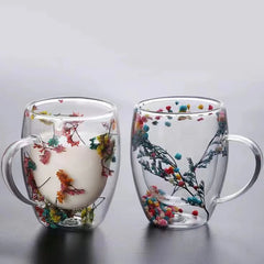 Double Wall Glass Cup with Handle