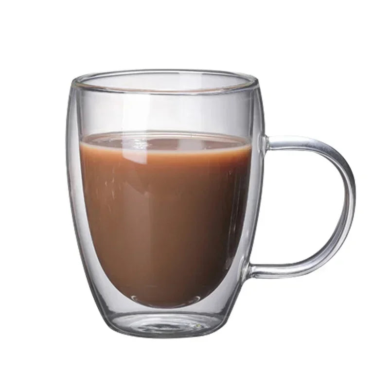 Double Bottom Glass Coffee Cup Set