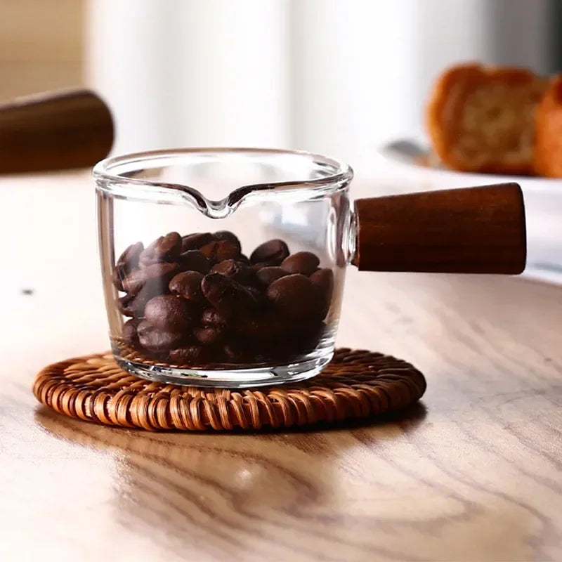 Espresso Glass Cup with Wooden Handle