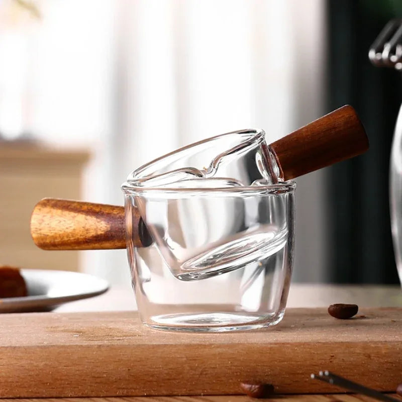 Espresso Glass Cup with Wooden Handle