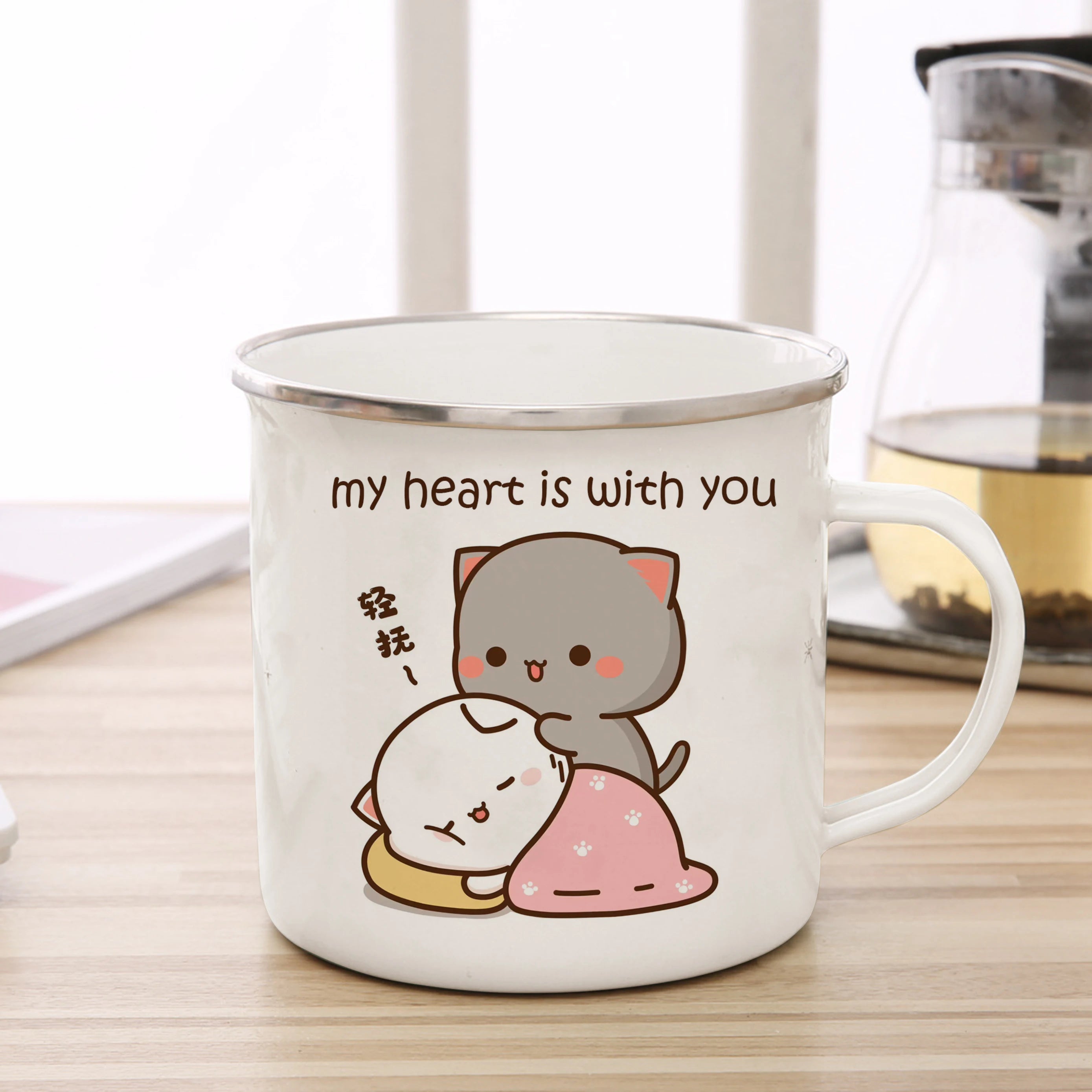 Cute Cat Enamel Coffee Mug