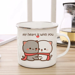 Cute Cat Enamel Coffee Mug
