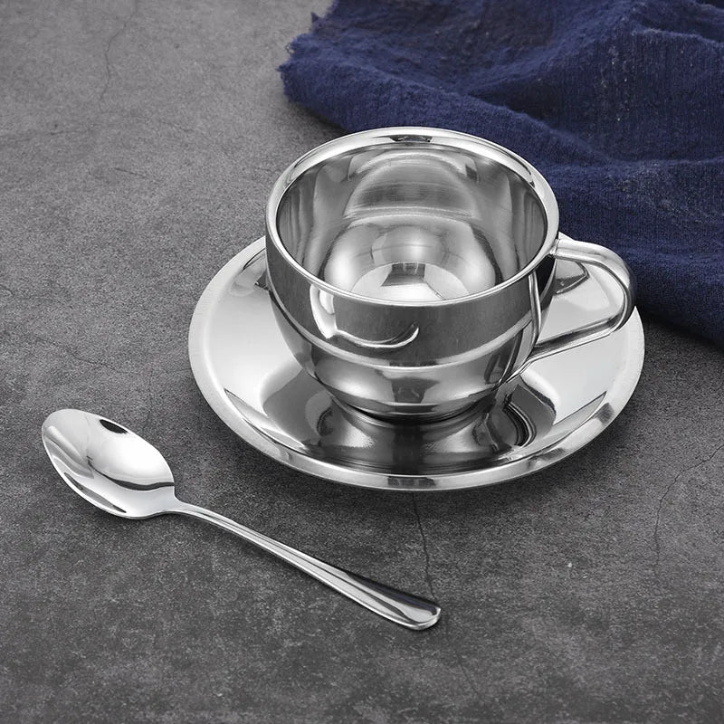 Stainless Steel Coffee Cups Set