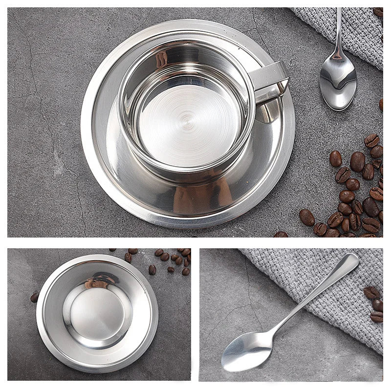 Stainless Steel Coffee Cups Set