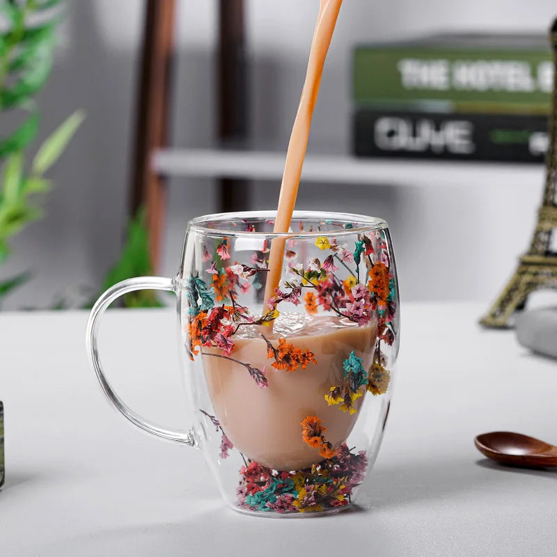 Double Wall Glass Cup with Handle