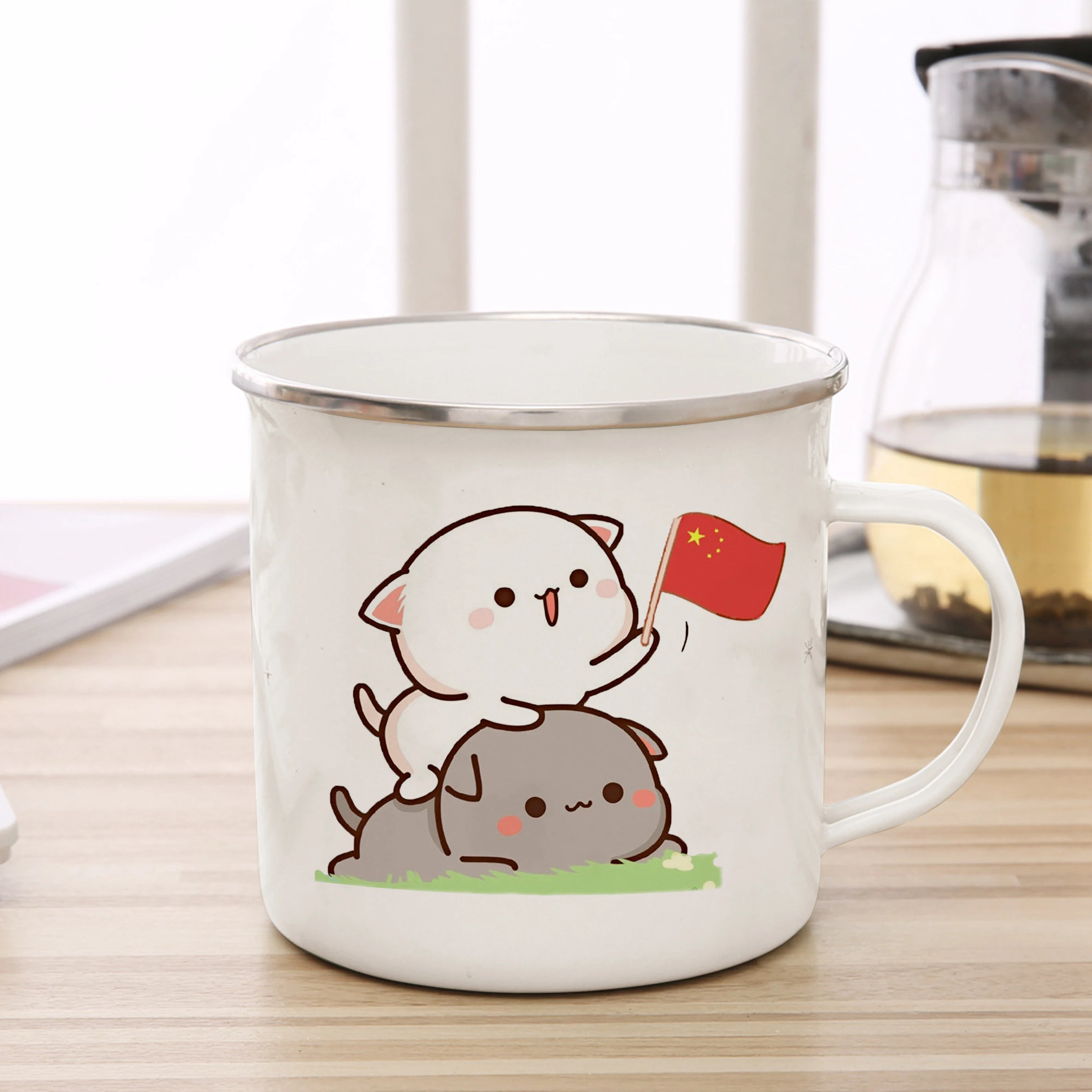 Cute Cat Enamel Coffee Mug