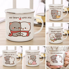 Cute Cat Enamel Coffee Mug