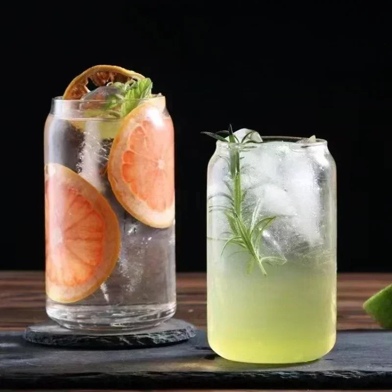 Glass Cola Drink Cup with Bamboo Lid