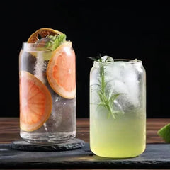 Glass Cola Drink Cup with Bamboo Lid