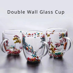 Double Wall Glass Cup with Handle